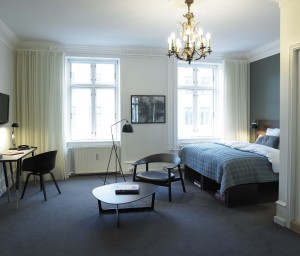 2 person junior suite with king bed, and private facilities (bath and shower)