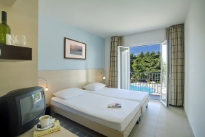 Superior double and 2 children with garden view, balcony, and private facilities (shower)