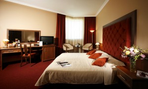 Executive single with city view, queen bed, and private facilities (bath and shower)