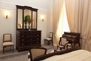 Superior double with city view, king bed, and private facilities (shower)