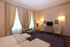 Deluxe double or twin with city view, king bed, and private facilities (bath)
