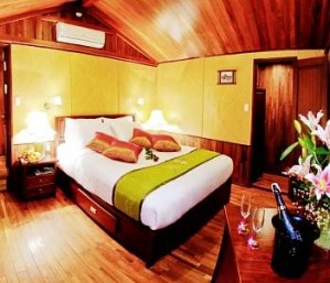 Double ou chambre � deux lits sup�rieur avec paysage du ville, lit grand, et salle de bains priv� (douche at bain)