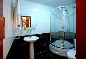 Individuel standard avec paysage du ville, lit grand, et salle de bains priv� (douche at bain)