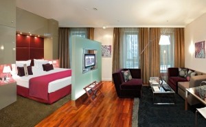 1 person junior suite with king bed, and private facilities (shower)