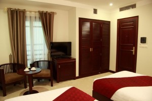 2 person king size 3 room suite with city view, king bed, and private facilities (bath and shower)