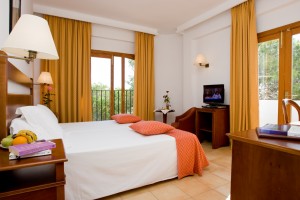 Large twin with sea view, terrace, private facilities (bath and shower), and breakfast