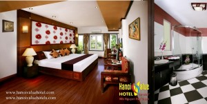 Deluxe double with queen bed, and private facilities
