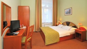 Standard double with king bed, private facilities (bath and shower), and breakfast