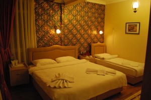 Deluxe double and 1 child with city view, king bed, private facilities (bath and shower), and breakfast