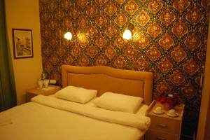 Budget double with garden view, king bed, and shared facilities