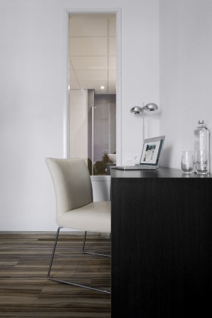 Deluxe double with city view, king bed, and private facilities (bath and shower)