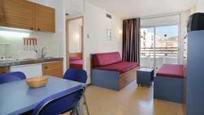 4 person standard 1 room apartment with pool view, terrace, and private facilities (bath and shower)