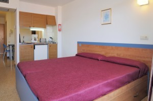 2 person standard 1 room studio with pool view, terrace, an extra bed, and private facilities (bath and shower)