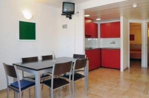 6 person standard 2 room apartment with pool view, terrace, and private facilities (bath and shower)