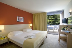 Superior twin with garden view, balcony, private facilities (shower), and half board