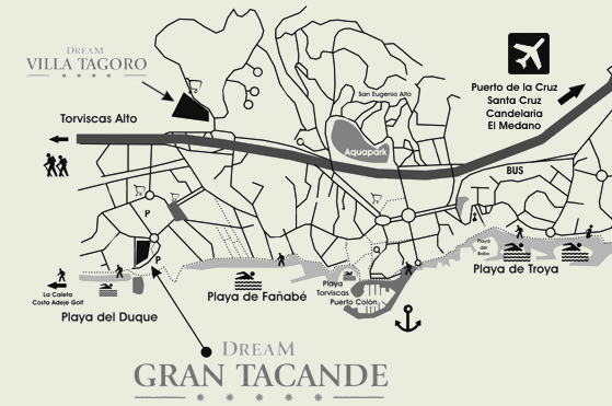 Torviscas Alto Tenerife Map Map Of Aparthotel Dream Villa Tagoro - Tobook.com